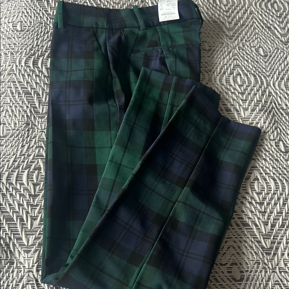 Green and Blue Plaid Pants